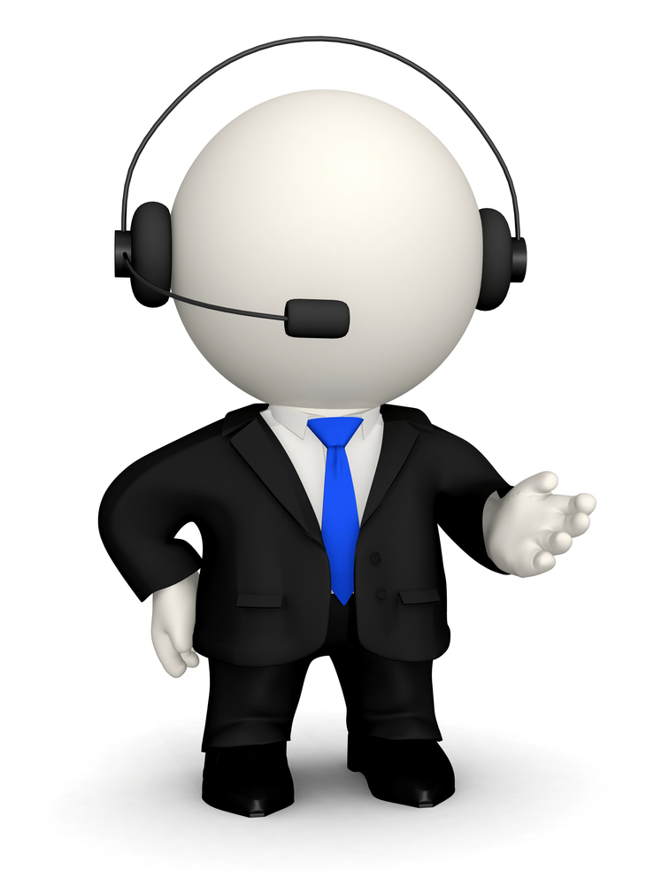 3D Customer support operator - isolated over a white background